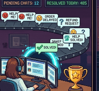 Customer Support Team workflow scene